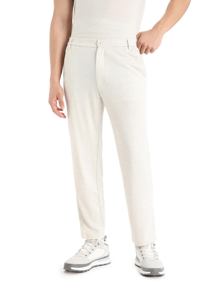 Pantalon Icebreaker MerinoFine™ Interlock Homme Blanche | FR 1118HAPK